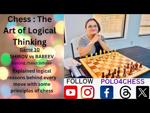 Chess: The Art Of Logical Thinking | Game 10 | Shirov vs Bareev | Wijk aan Zee 2003 | French Defence