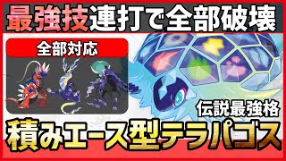 【ポケモンSV】環境に間違いなく増える最注目伝説！？上からぶっ壊れ技を連打する”3タテ積みエース”型『テラパゴス』紹介！【育成論 対戦 実況】