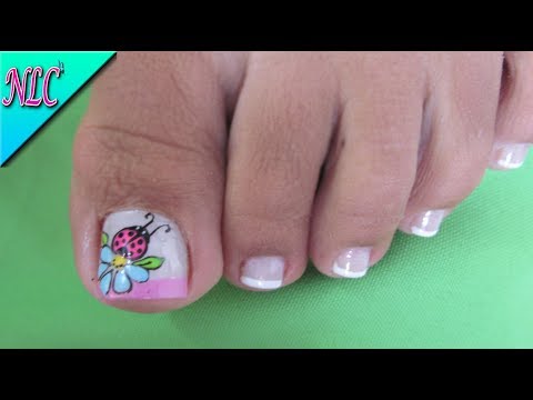 DECORACIÓN DE UÑAS MARIQUITA PARA PIES – DECORACION DE MARIQUITA Y FLOR – LADYBUG NAIL ART – NLC