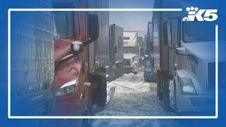Snow, pass closure snarls traffic at Snoqualmie Pass