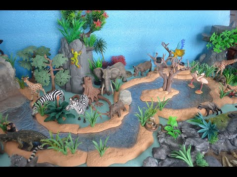 Nauka zwierząt z Afryki i ich odgłosy. Bajka o zwierzątkach. Schleich.