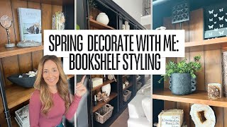 SPRING DECORATE WITH ME PART II: HOW TO STYLE BOOKSHELVES | SPRING DECOR IDEAS | OPEN SHELF STYLING