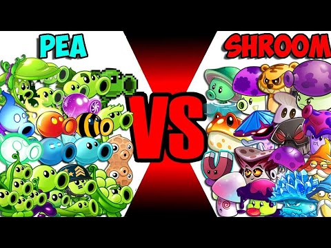All Plants Team MUSHROOM vs PEA - Who Will Win? - Pvz 2 Team Plant vs Team Plant