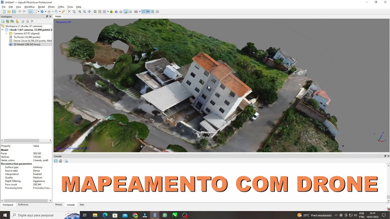 Mapeamento com drone e preenchimento lateral