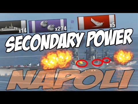 Napoli 293k damage 5 kills, secondary power - World of Warships