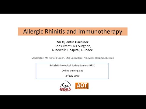 Rhinology | Allergic Rhinitis & Immunotherapy | BRSJ | Mr Quentin Gardiner
