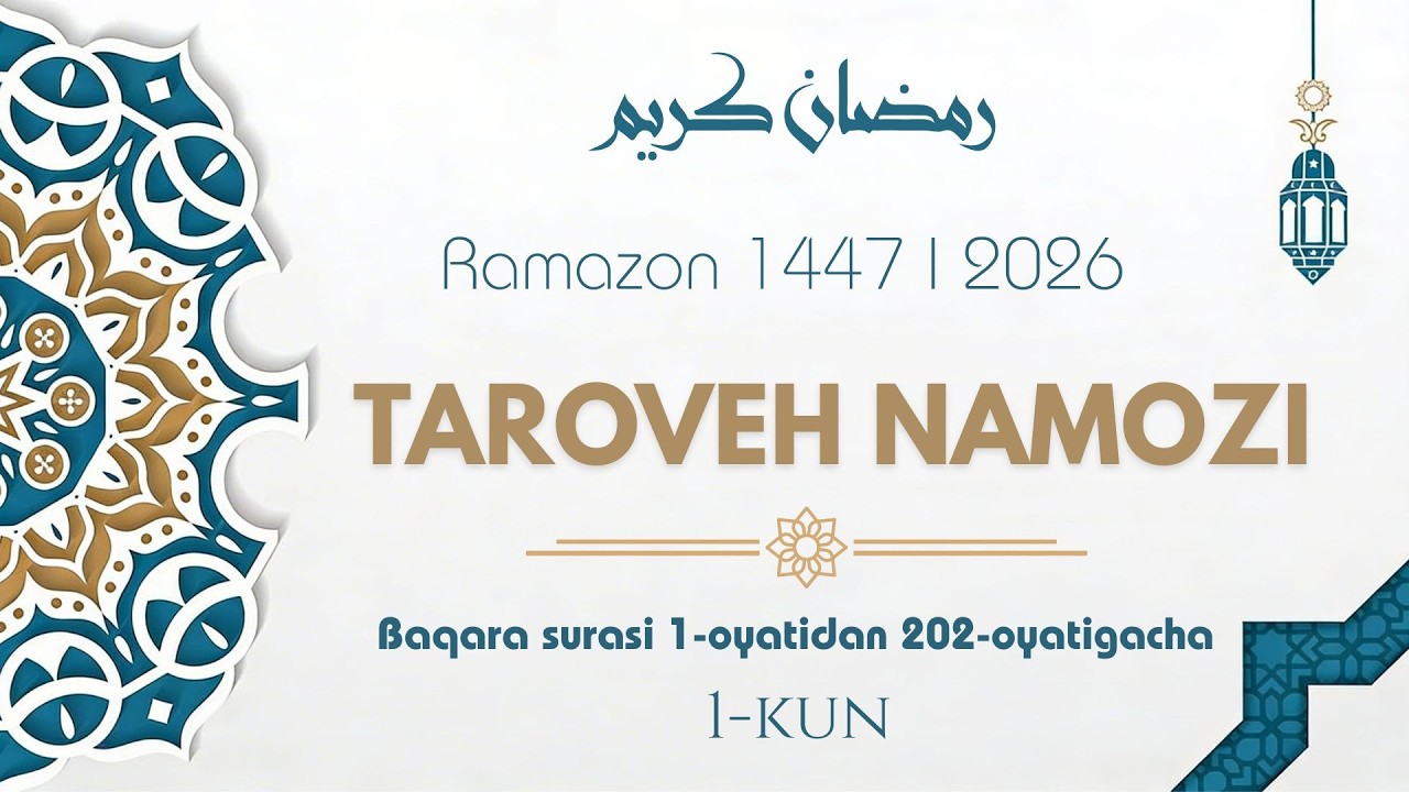 JONLI: "Mahamatnosir hoji" jome masjidida taroveh namozi 1-kun 18.02.2026