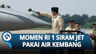 Penuh Makna! Momen Prabowo 'Mandikan' Pesawat Rafale Pakai Air Kembang, Penyerahan Alutsista ke TNI