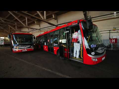 ➡️ Autobuzele TUP au fost dezinfectate!