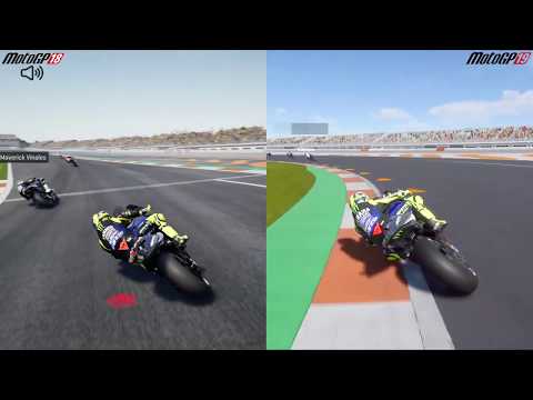 MotoGP 18 Vs MotoGP 19 - Valentino Rossi in Valencia (4K)