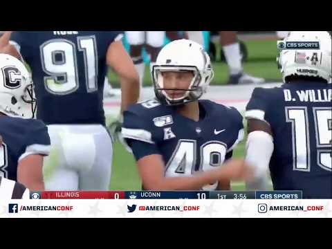 2019 American Football Highlights - Illinois vs UConn