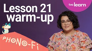 Lesson 21 Warm-Up: Reviewing letter sounds, various long U vowel teams | Phono-Fi | TVO Learn