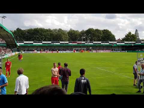 DFB POKAL // SC Verl feiert Sieg gegen Augsburg//