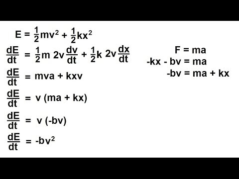 Physics Ch 16 1 Simple Harmonic Motion with Damping 1 of 20 Basic Equation No Damping
