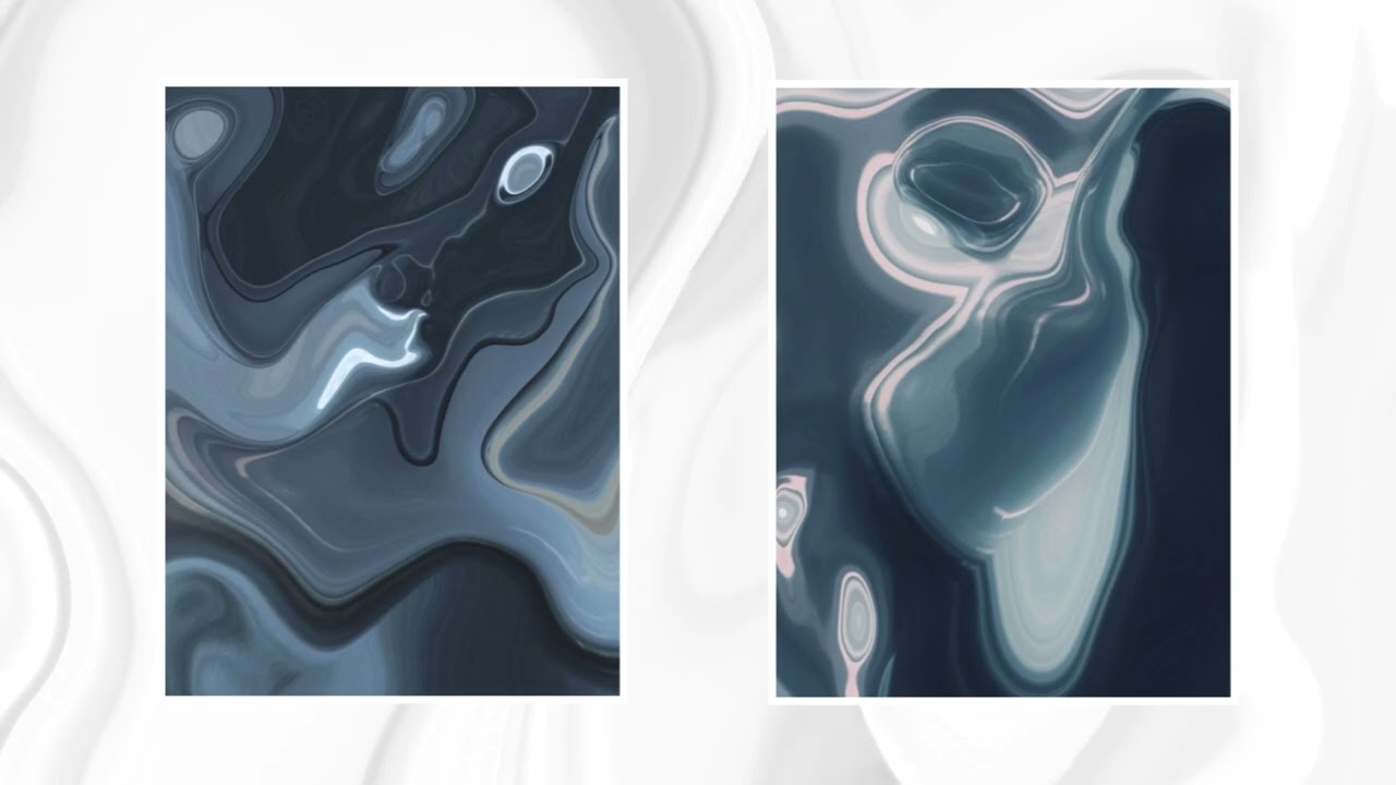 Pure White Flow in Deep Blue Motion | Digital Abstract Visual