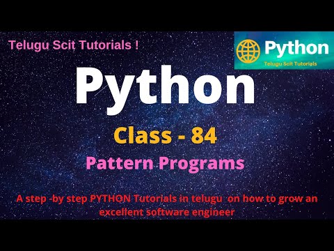 Pythonclass 84pattern Programspython Tutorial For Beginners In Telugu And English