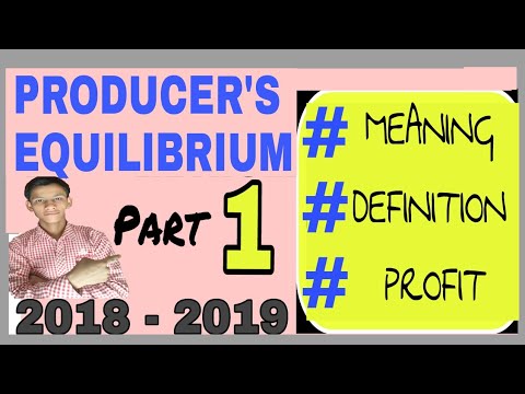 PRODUCER'S EQUILIBRIUM || MEANING || PROFIT || ADITYA COMMERCE