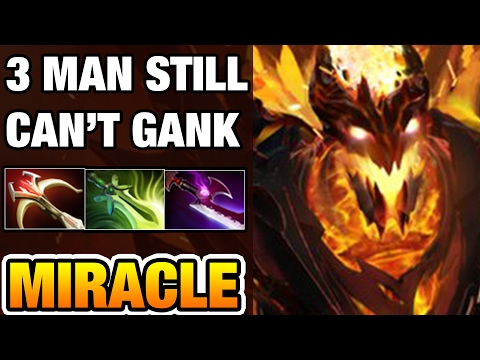 Miracle- Dota 2 [Shadow Fiend] 3 Man Ganking Me LOL