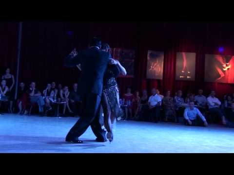  Fabian Peralta  and  Lorena Ermocida  are  dancing  to  the  tango  "  No Me Hablen De Ella  "