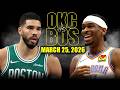 Oklahoma City Thunder Vs Boston Celtics Full Game Highlights March 25 2026 NBA Season