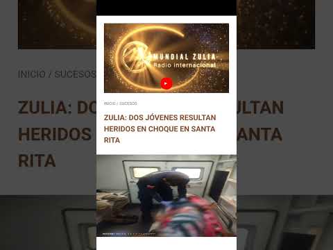 ZULIA: DOS JÓVENES RESULTAN HERIDOS EN CHOQUE EN SANTA RITA