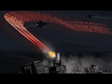 MiG-29 in Action vs C-RAM - Phalanx CIWS - Tracer Firing - Simulation - ArmA 3
