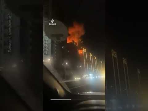 Explosion, fire at Erbil high-rise amid Iranian attacks | AJ #shorts