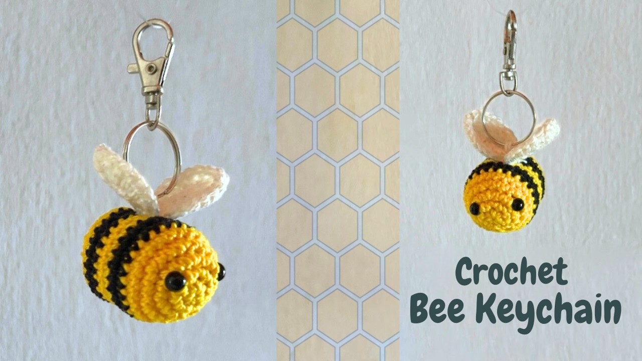Crochet Bee Keychain  🐝  Fast & Easy Tutorial. Nice Gift Idea for the Bee Lovers!