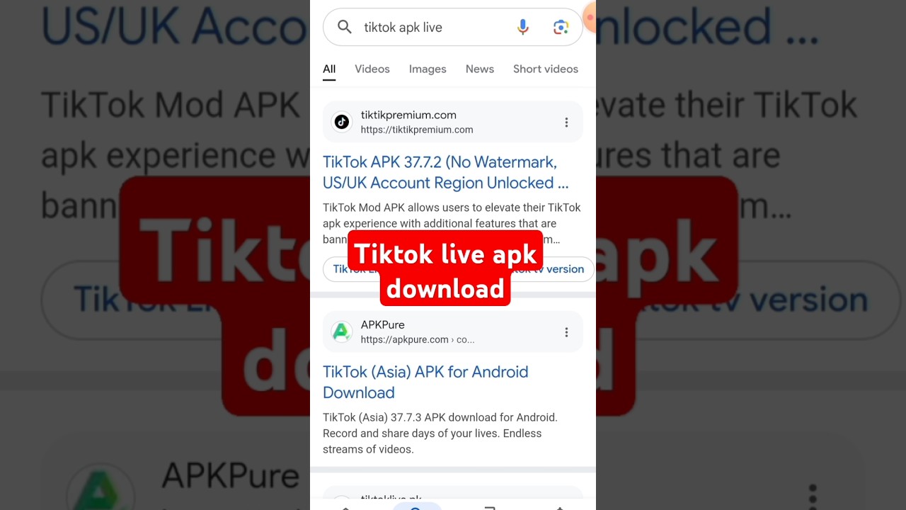 Tiktok live apk download #shorts #short