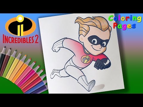 Incredibles 2 Dash Coloring Book Pages for Kids Video