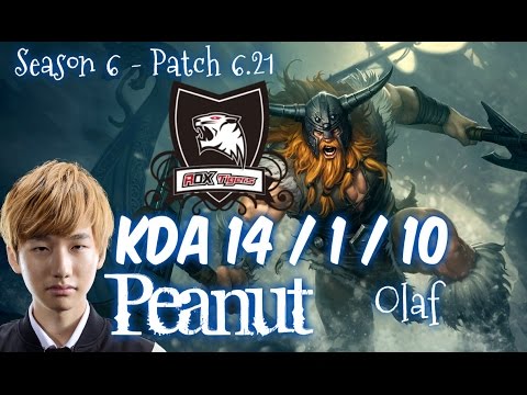 ROX Peanut OLAF vs LEE SIN Jungle - Patch 6.21 KR Ranked