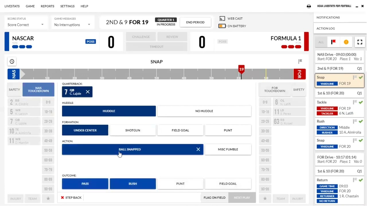 NCAA Live Stats Tutorial: Football