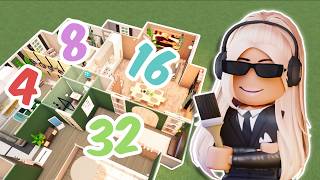 Building In BLOXBURG But EVERY ROOM DOUBLES IN SIZE