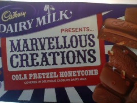 Cadbury Dairy Milk Marvellous Creations FIRST REVIEW (Cola pretzel & honeycomb) 2mins