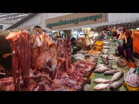 Morning Market Scenes - Walking Around Phsa Kasepal Chroy Changva @ Chroy Changva District