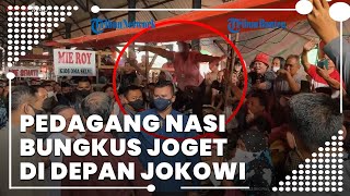Diberi Bansos oleh Presiden Jokowi, Pedagang Nasi Bungkus Kegirangan hingga Joget di Depan Presiden