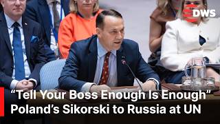 “Tell Your Boss Enough Is Enough” — Poland’s FM Sikorski Confronts Russia Over Ukraine at UNSC |AC1E