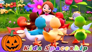 5 Little Duck 🦆🦆🦆🦆 + Happy Halloween 🎃, Nursery rhymes & Poem | kids spaceship