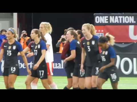Team celebration after the Christen Press goal