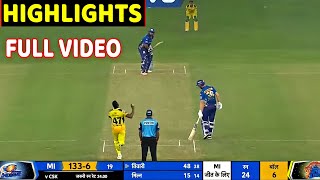 Chennai Super Kings vs Mumbai indians Full Match Highlights CSK VS MI FULL HIGHLIGHT