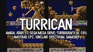 Turrican comparison / Amiga, Atari ST, Mega Drive, Turbografx-16, C64, Amstrad, Spectrum, Gameboy