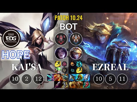 EDG Hope Kai'Sa vs Ezreal Bot - KR Patch 10.24
