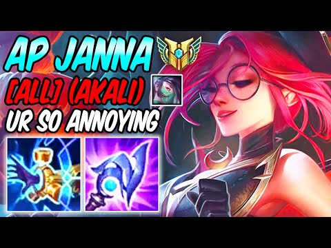 FULL AP JANNA MID - TILTING AKALI WITH MAX POKE | New Build & Runes | League of Legends