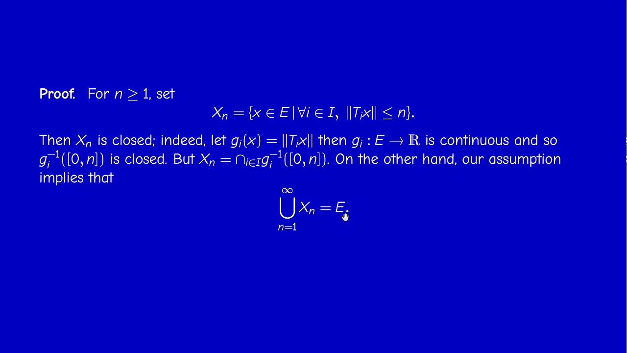 Math400 - Functional Analysis - Section 3.2 - The uniform boundedness principle