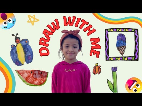 NOHA draws Watermelon, Ice Cream, Butterfly & Flower