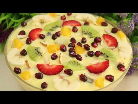 Custard recipe | fruit custard recipe | fruit salad with custard recipe