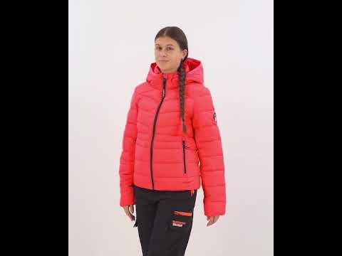 SUPERDRY Fuji Quilt Padded Winter Jacket Hooded Women Red | TradeInn