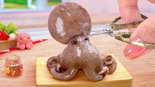Best Korean Street Food 🐙 Delicious Miniature Stir Fry Spicy Baby Octopus Recipe 🐙 Tina Mini Cooking