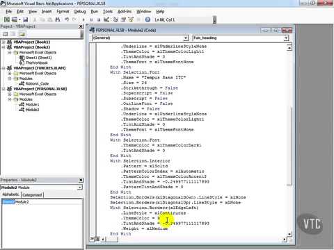 Microsoft Excel 2013 Tutorial 107  Explore the Visual Basic Editor