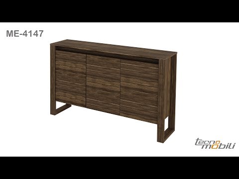 Video thumbnail of Balcão para Escritório 3 Portas com Pés ME4147 Tecno Mobili